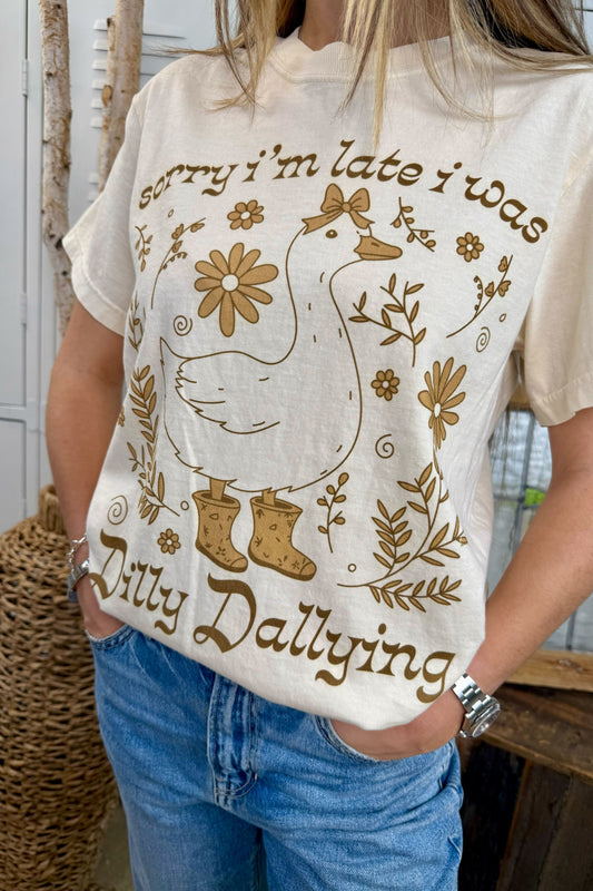 HuntX Sorry Im Late Comfort Color Short Sleeve Tee