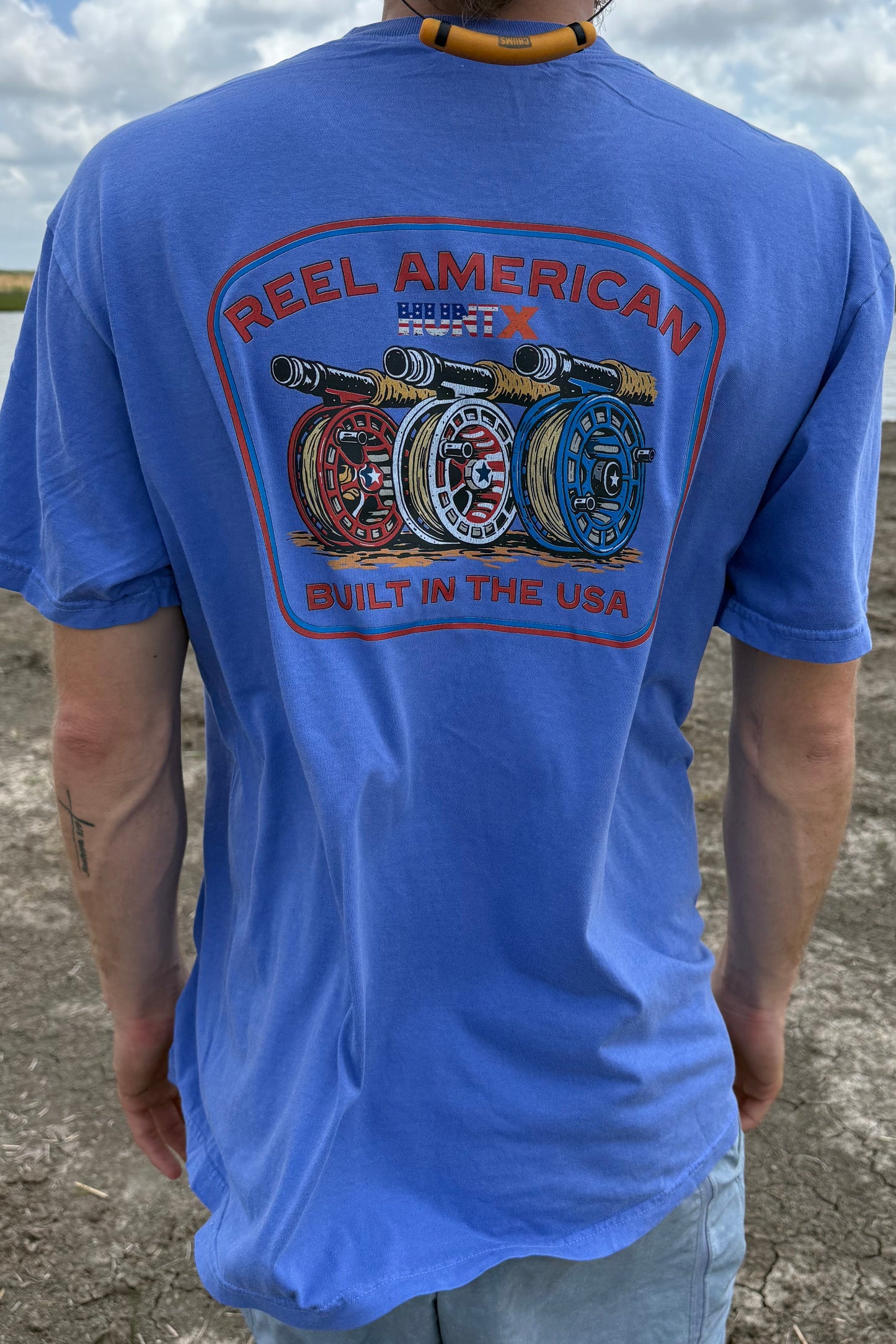 HuntX Patriotic Reel American Comfort Color Short Sleeve Tee