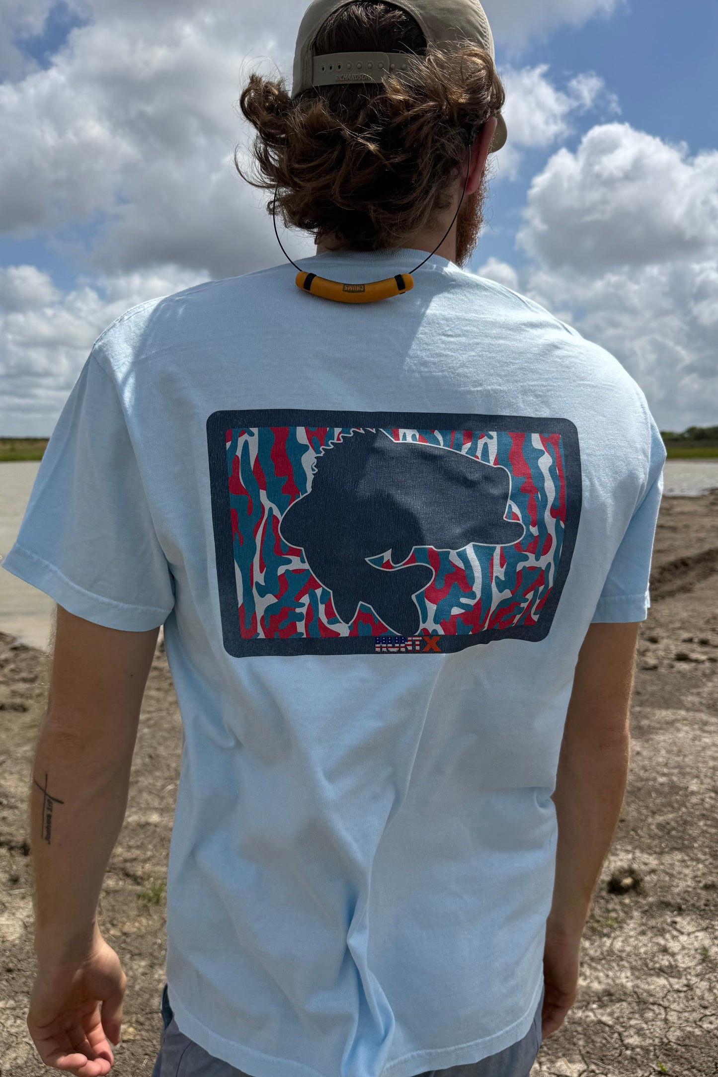 HuntX Patriotic Bass Comfort Color Short Sleeve Tee