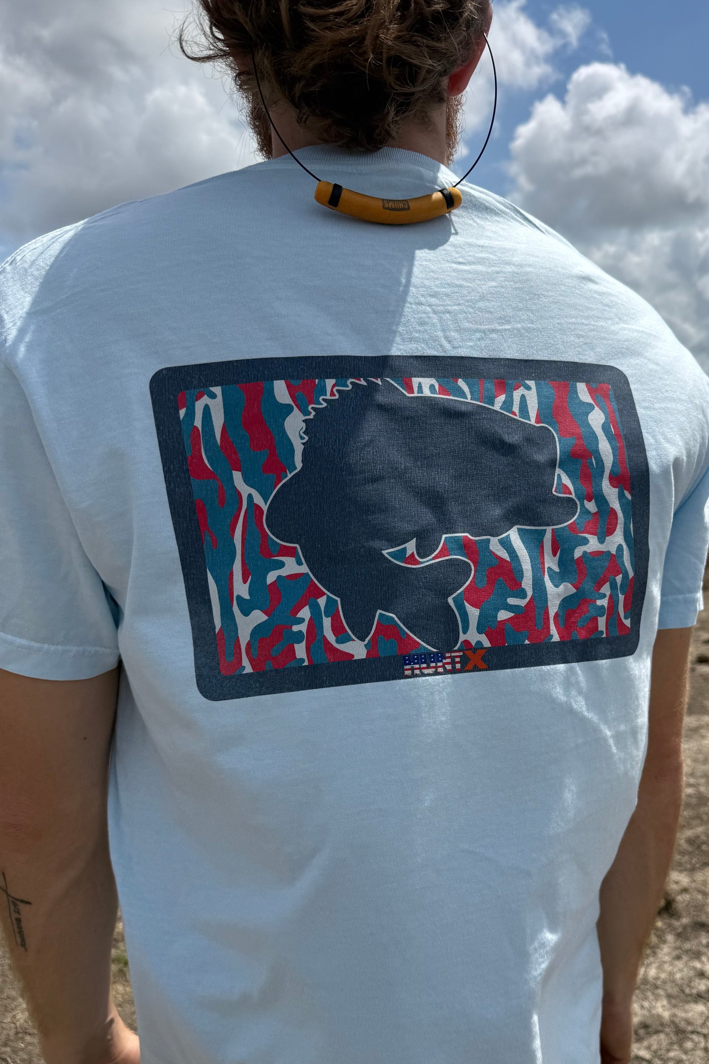 HuntX Patriotic Bass Comfort Color Short Sleeve Tee