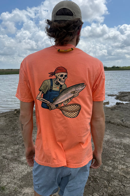 HuntX Skeleton Trout Comfort Color Short Sleeve Tee