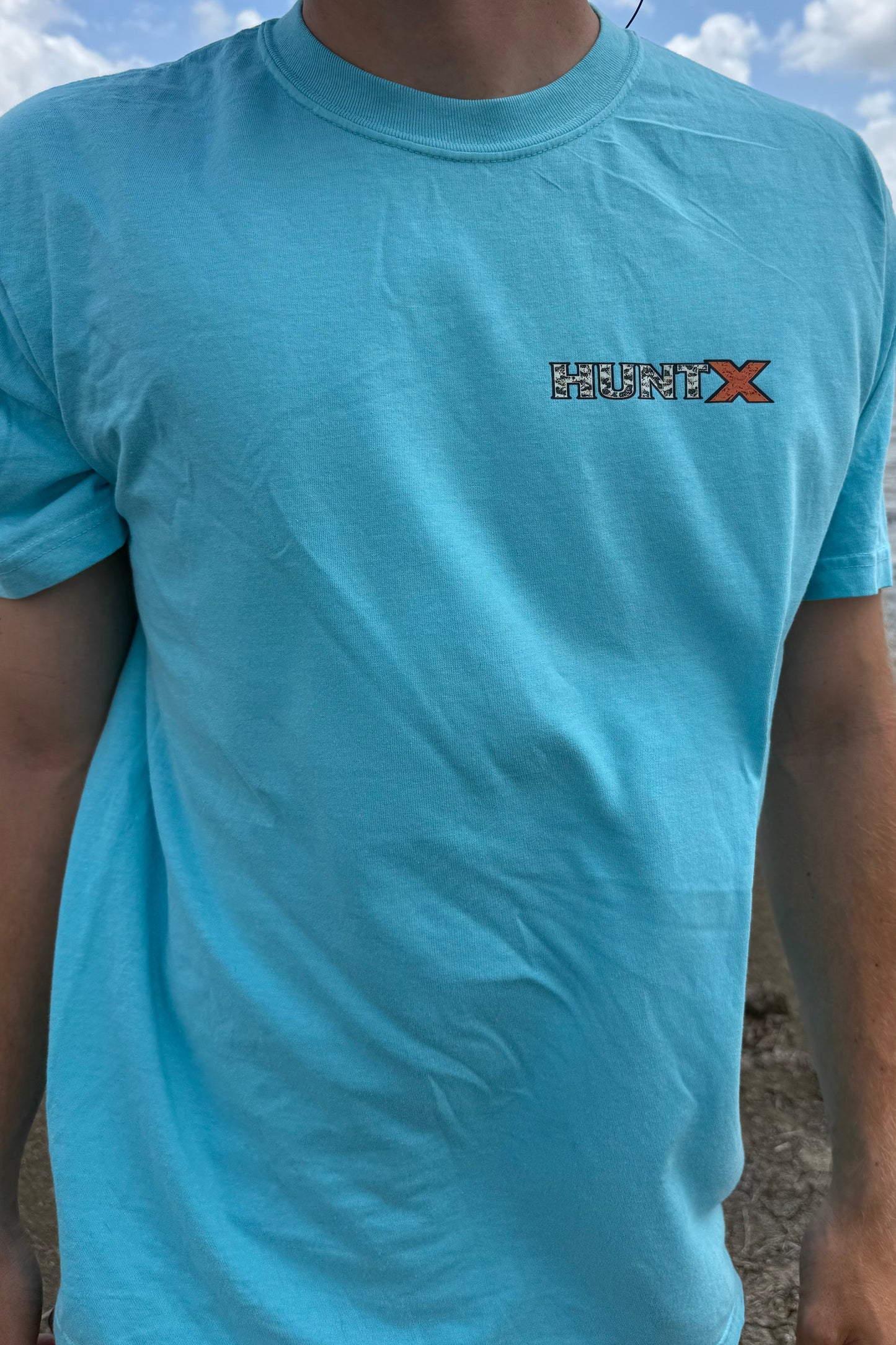 HuntX Patriotic Fishing Bear Comfort Color Short Sleeve Tee