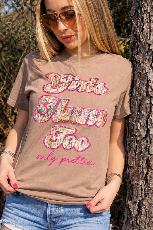 HuntX Girls Hunt Too Comfort Color Short Sleeve Tee