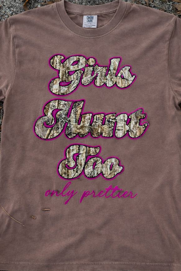 HuntX Girls Hunt Too Comfort Color Short Sleeve Tee