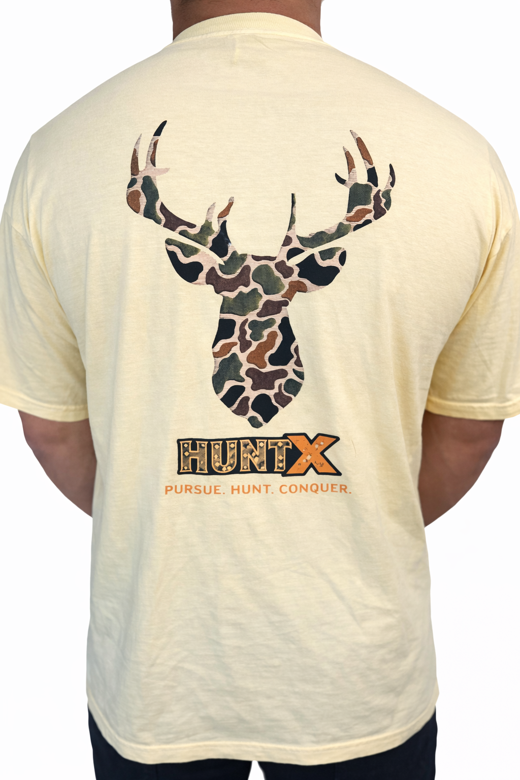 HuntX Old Camo Deer Comfort Color Short Sleeve Tee