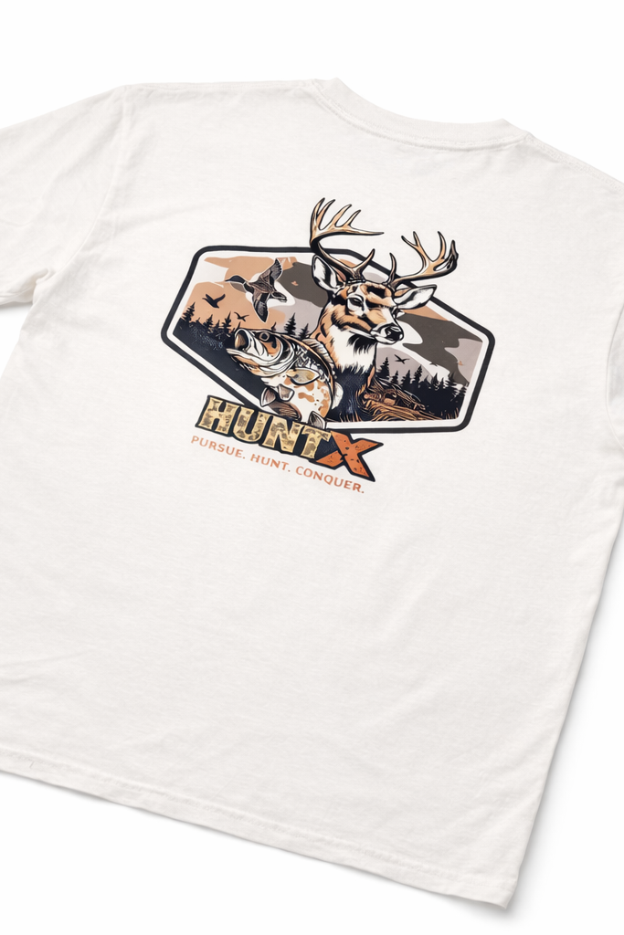 HuntX Ducks, Bucks, and Bass Comfort Color Short Sleeve Tee