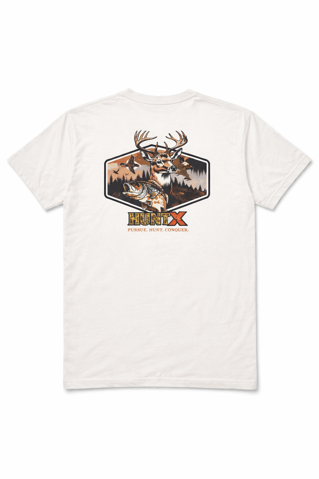HuntX Ducks, Bucks, and Bass Comfort Color Short Sleeve Tee