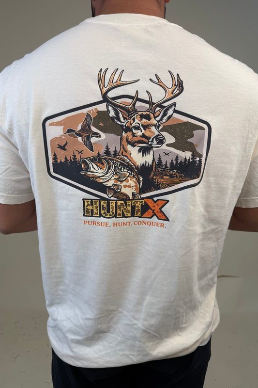 HuntX Ducks, Bucks, and Bass Comfort Color Short Sleeve Tee