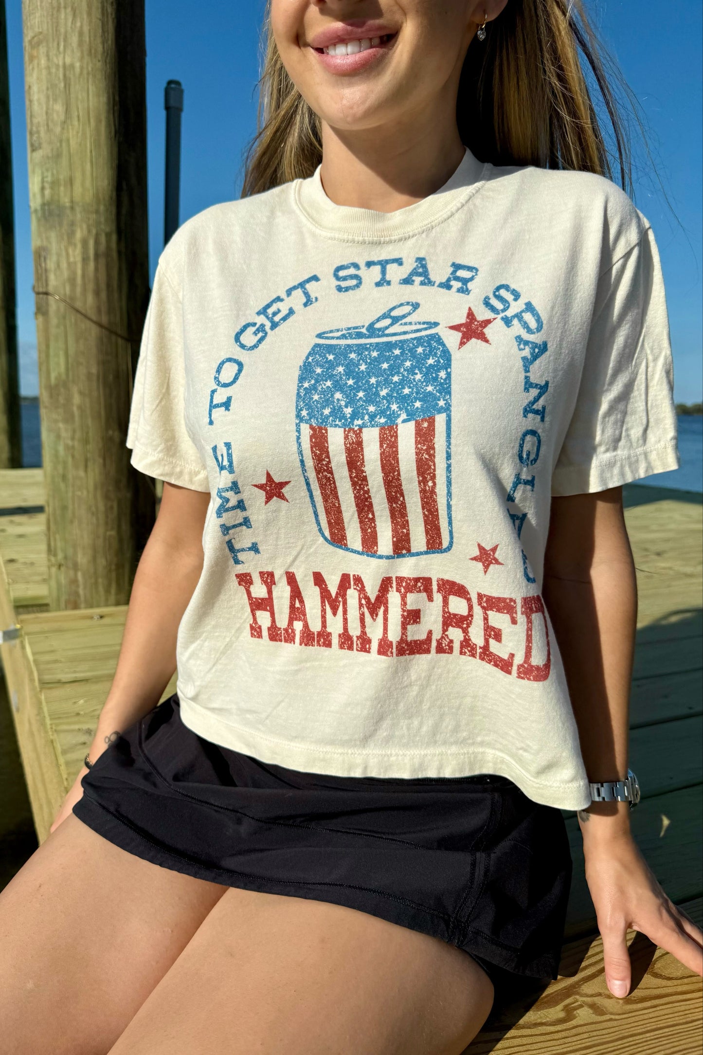 HuntX Star Spangled Comfort Color Boxy Tee
