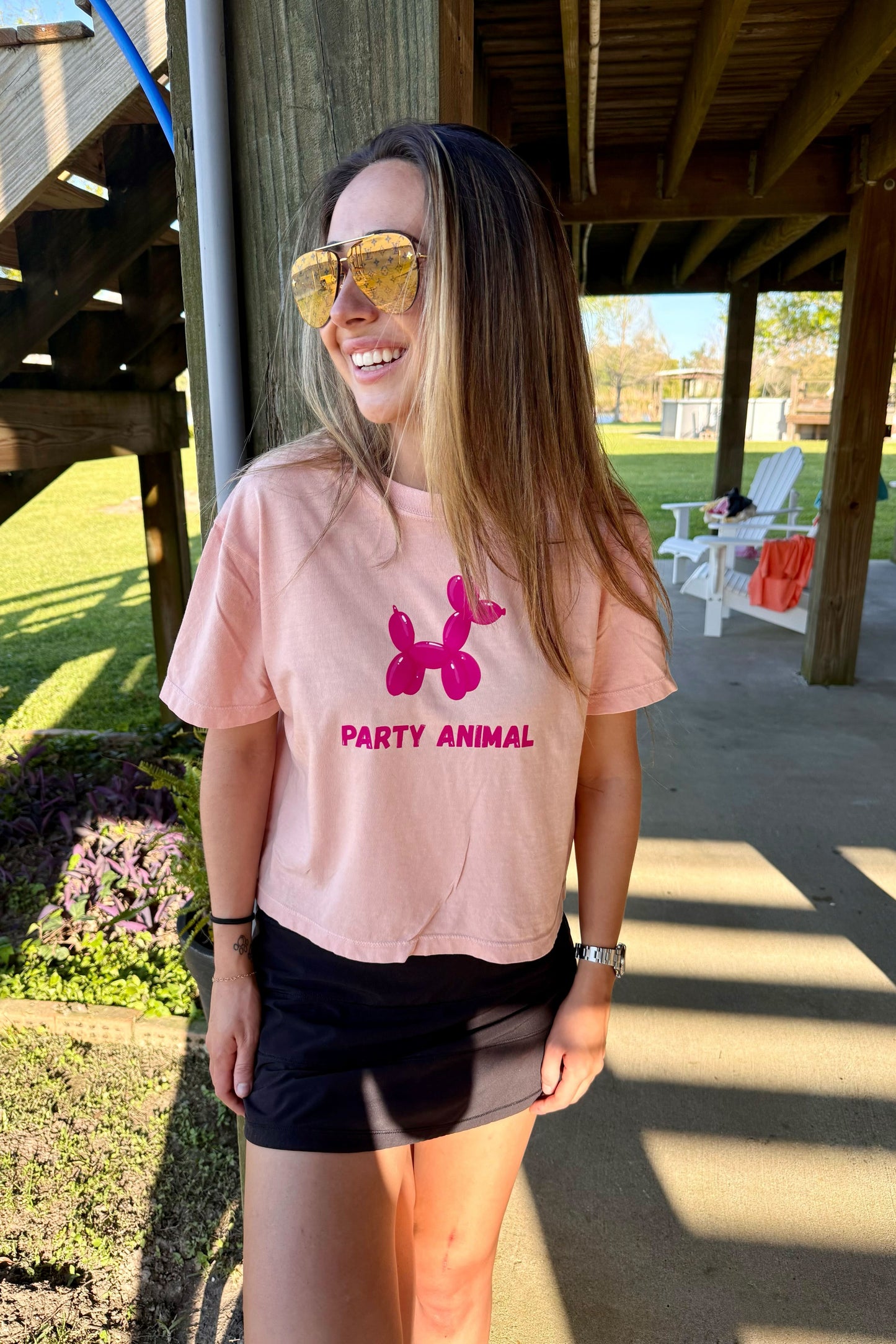 HuntX Party Animal Comfort Color Boxy Tee