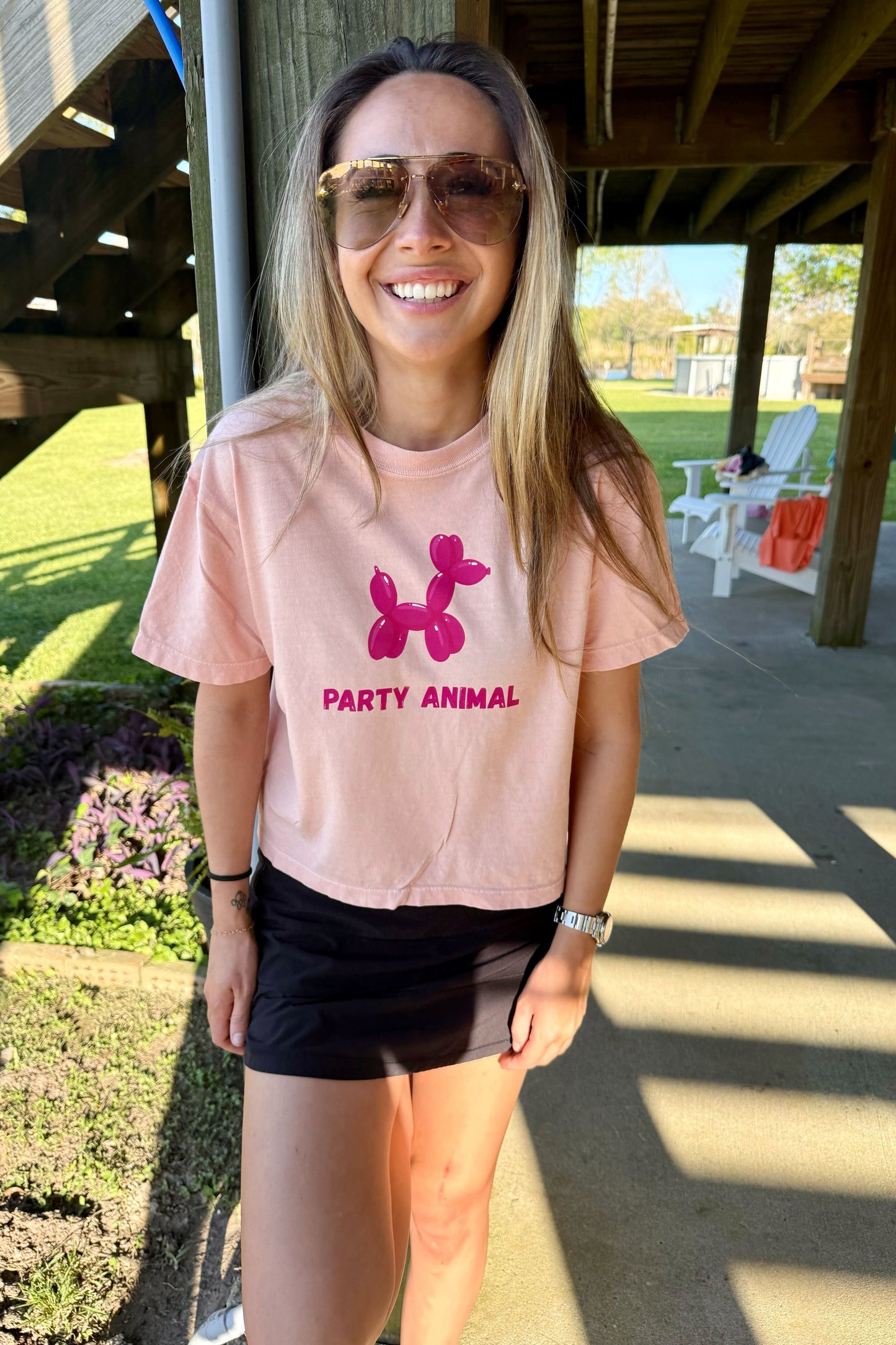 HuntX Party Animal Comfort Color Boxy Tee