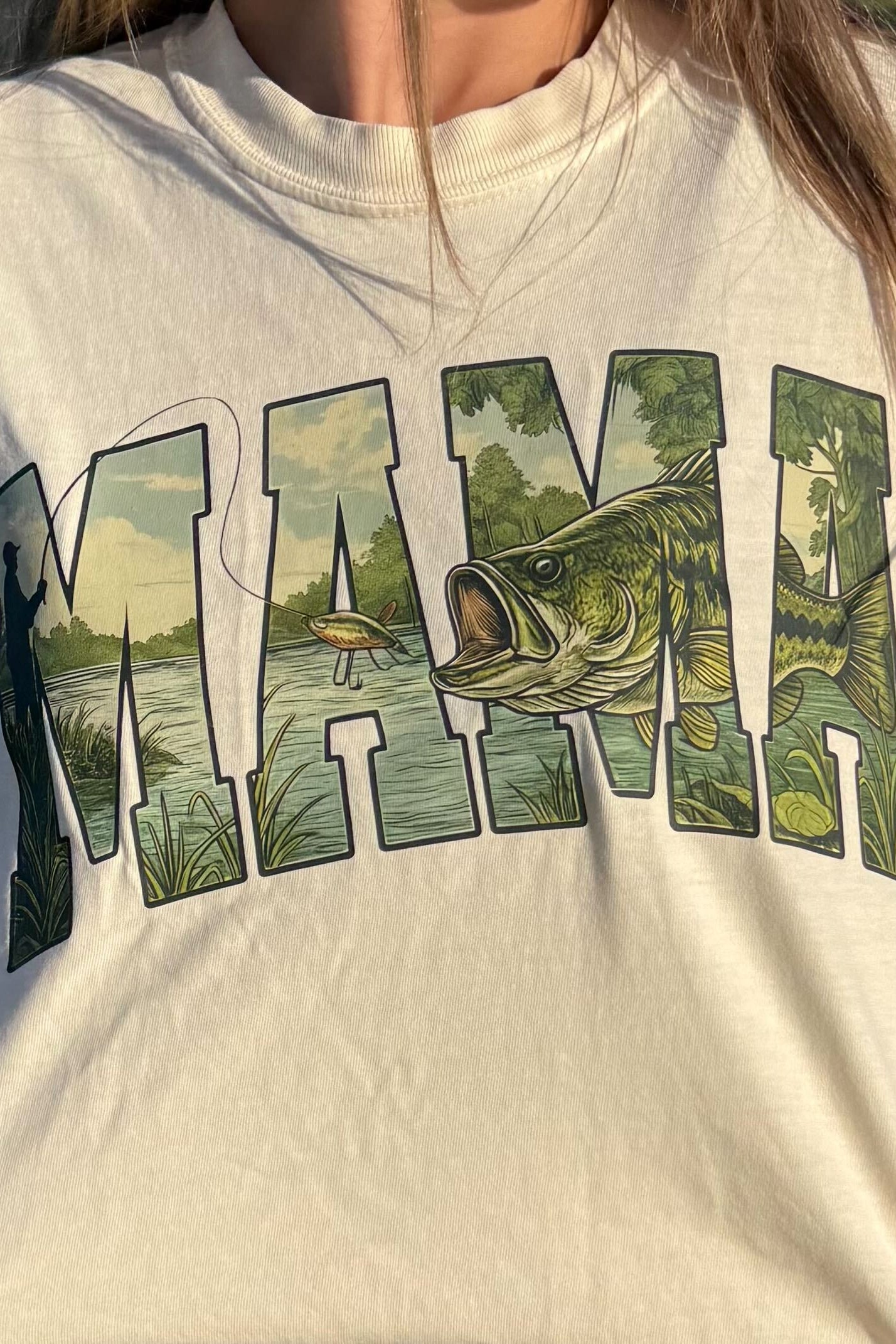 Huntx Fishing Mama Comfort Color Short Sleeve Tee