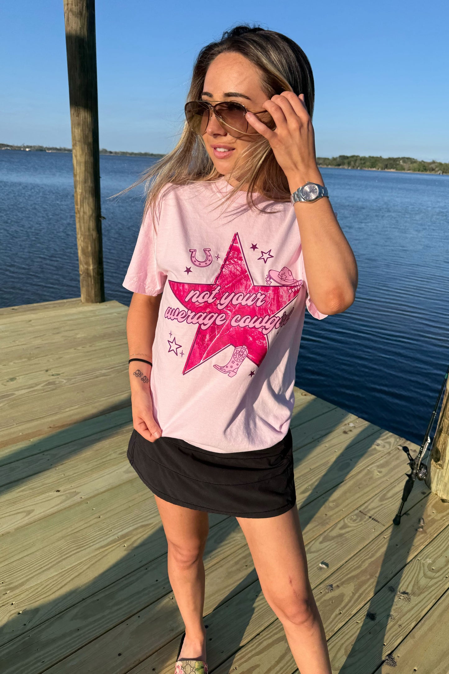 HuntX Not Your Average Cowgirl Comfort Color Short Sleeve Tee