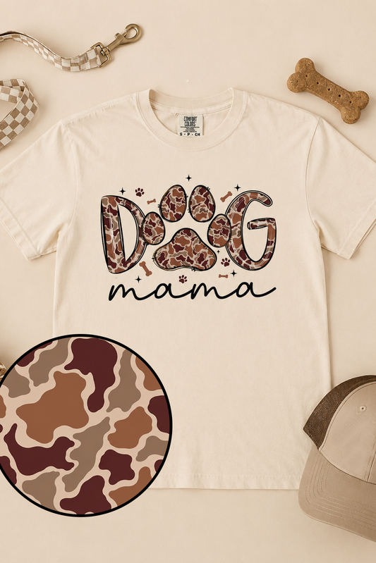HuntX Camo Dog Mama Comfort Color Short Sleeve Tee