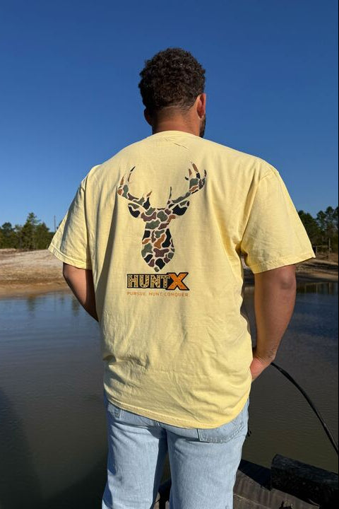 HuntX Old Camo Deer Comfort Color Short Sleeve Tee