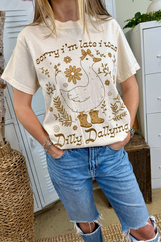 HuntX Sorry Im Late Comfort Color Short Sleeve Tee