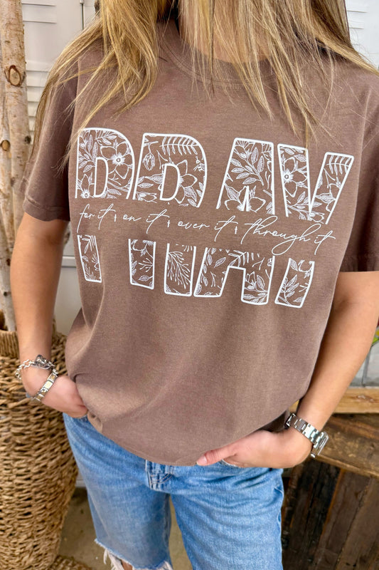 HuntX Floral Pray Comfort Color Short Sleeve Tee