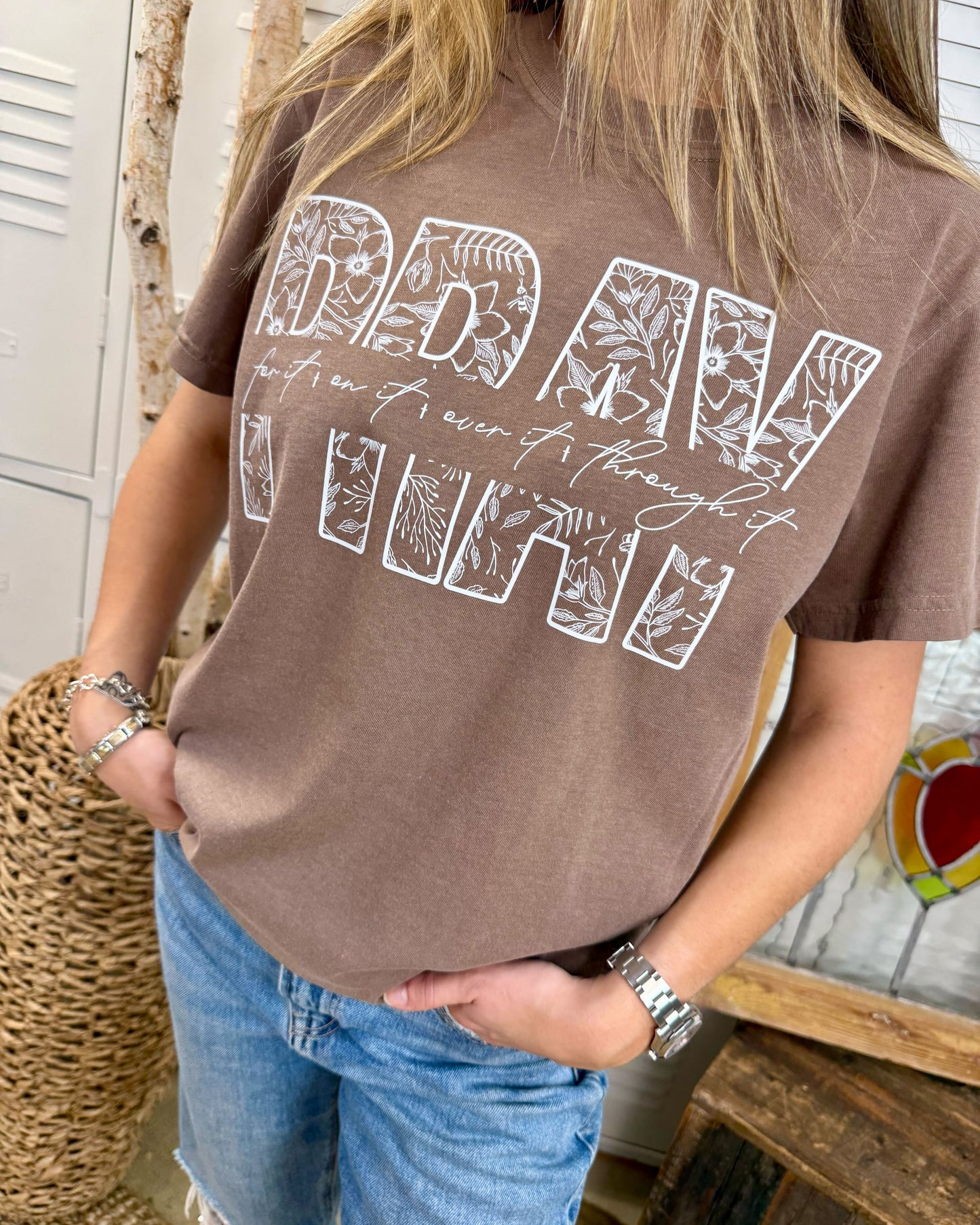 HuntX Floral Pray Comfort Color Short Sleeve Tee