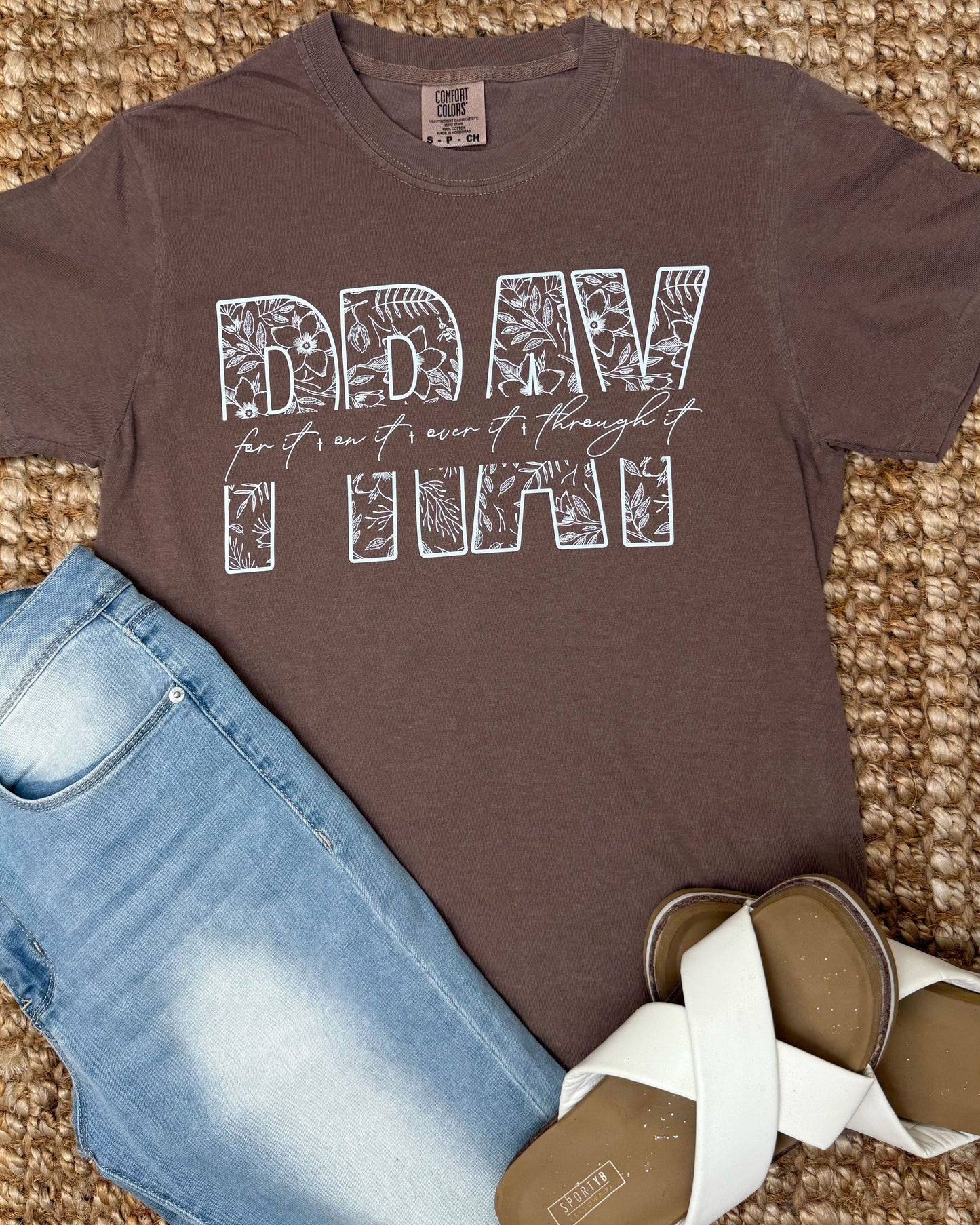 HuntX Floral Pray Comfort Color Short Sleeve Tee