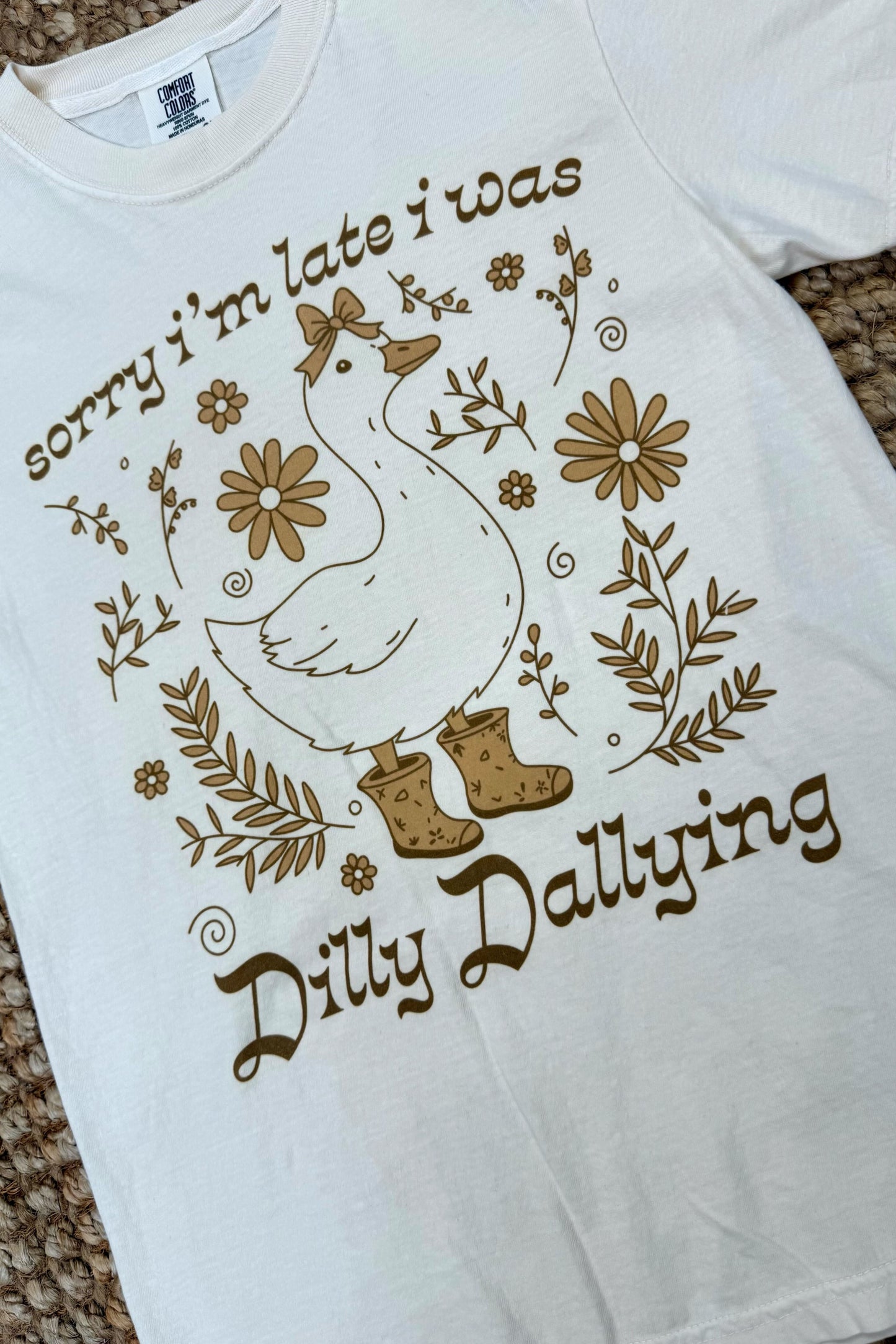 HuntX Sorry Im Late Comfort Color Short Sleeve Tee